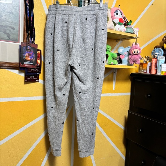 Rails Oakland Heart Print Joggers Melange Grey Black Hearts Size Large - Picture 6 of 10